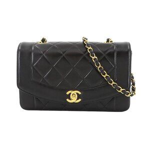 CHANEL Diana Matelasse 22 Chain Shoulder Bag Leather A01164 Vintage 90288233